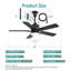 Ventilateur de plafond d'extérieur / intérieur enfichable imperméable 42 po avec lumière DEL et télécommande pour patio Cissline