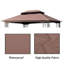 Remplacement pour auvent de pavillon de jardin brun 13 x 10 pi - Tissu résistant au soleil et aux intempéries - durable