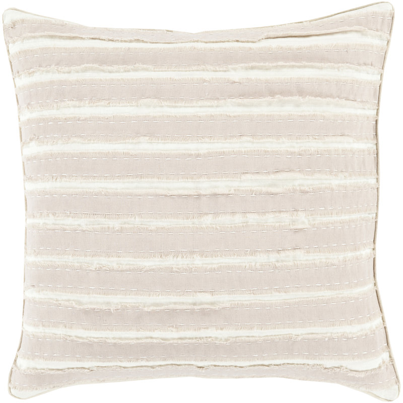 Housse de coussin en lin Lorena, H 20 po x l 20 po x P 4 po, Ivoire, Duvet