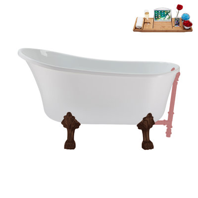 51.2'' x 25.6'' Freestanding Soaking Acrylic Bathtub