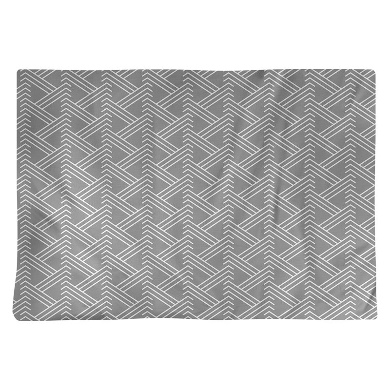 Napperon en coton 18 po classique Zig Zag, Gris/blanc, Coton