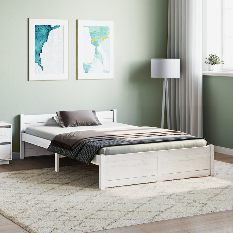 Winside Solid Wood Bed, Double (4'6), White