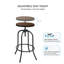 Tabourets de bar pivotants Alidis - 2 tabourets de bar réglables à hauteur de comptoir ou de bar avec siège rond en bois et structure en tube de fer-637600519