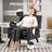 26.77" Mid-Century Modern Accent Chair With Linen Upholstery, Tufted Back And Black Solid Wood Legs(Set Of 2)-887376070