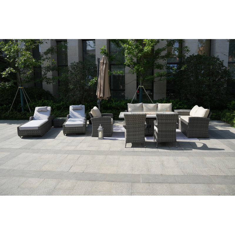 Alseepa 10 - Person Patio Conversation Set with Cushions