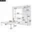 Lit escamotable double avec plusieurs tablettes de rangement et une armoire