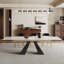 Ensemble de table de salle à manger 9 pièces Recline avec table de salle à manger extensible en pierre frittée de 110,23 po et 8 chaises en tissu-564613087-563794079