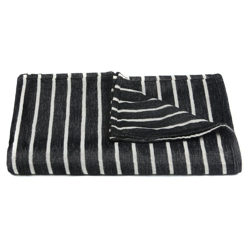 Aria Throw Blanket, Black/White