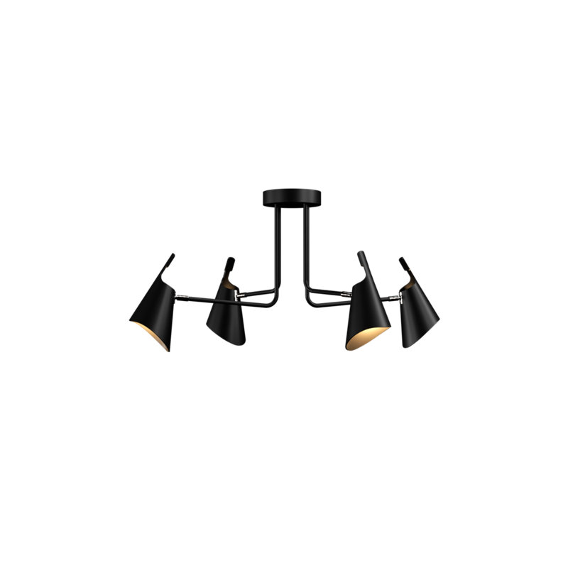 Chandelier, Louro Freijó, 4, 19.09" H x 39.37" W x 25" D