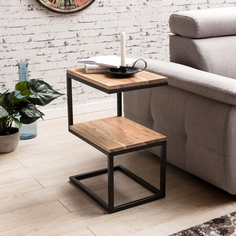 Iva Floor Shelf End Table, Acacia