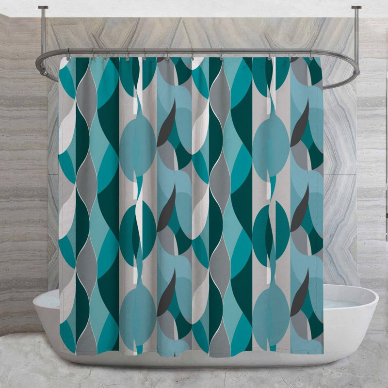 Rideau de douche abstrait Teardrops, H 93 po x l 70 po