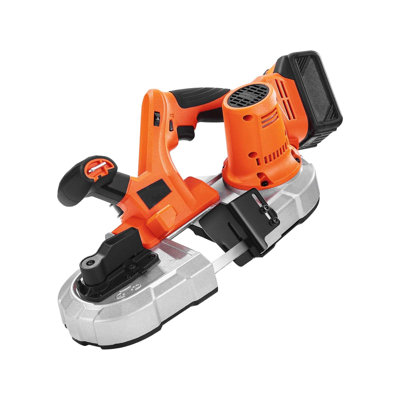 20V Portable Band Saw Kit, 2.56-Inch Deep Cut, AC 110V, 360W Bandsaw with Brushless Motor, 4.0 Ah Battery, Cordless and Compact Portaband, 0-192 m/min Variable Speed, for Cutting Metal, Wood
