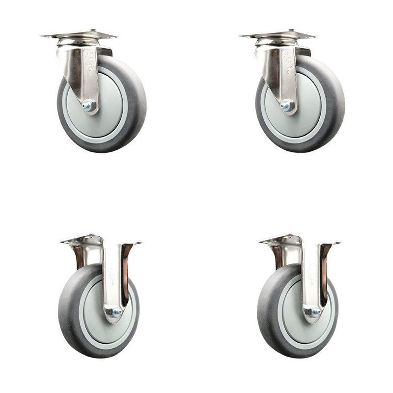 Thermoplastic Rubber Swivel Top Plate Caster Set