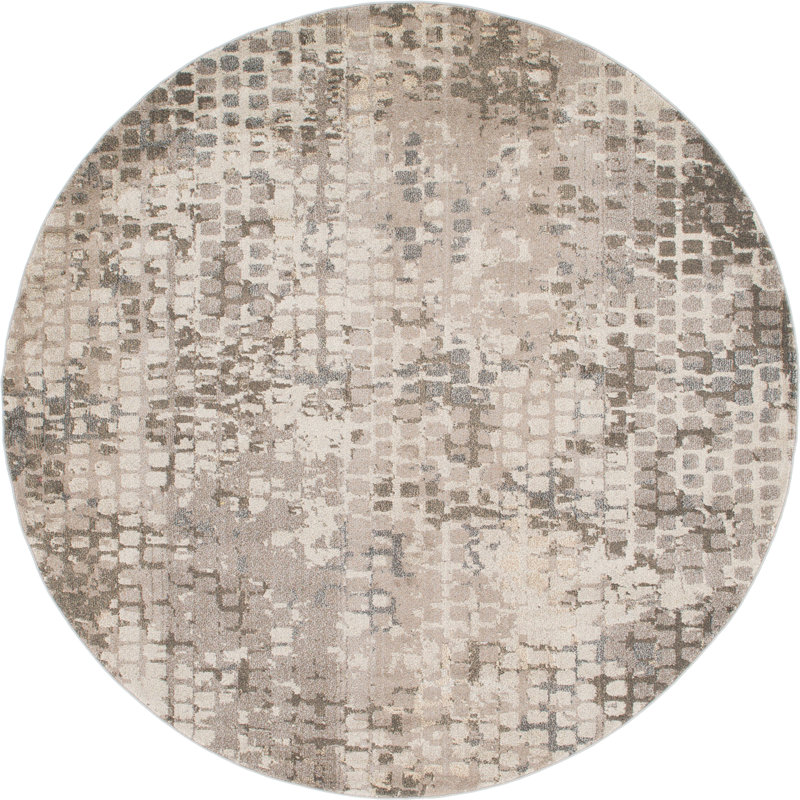 Hashimoto Washable Abstract Indoor Rug, Round 8'
