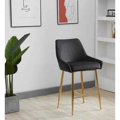 Madalaine Upholstered Counter Stool with Metal Frame