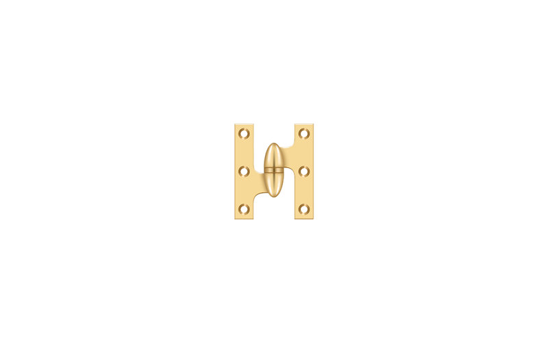 Hinge, Left Hand, PVD Polished Brass