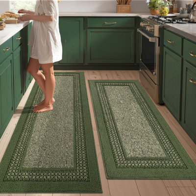 Rug Inspired Layered Border Kitchen Mat