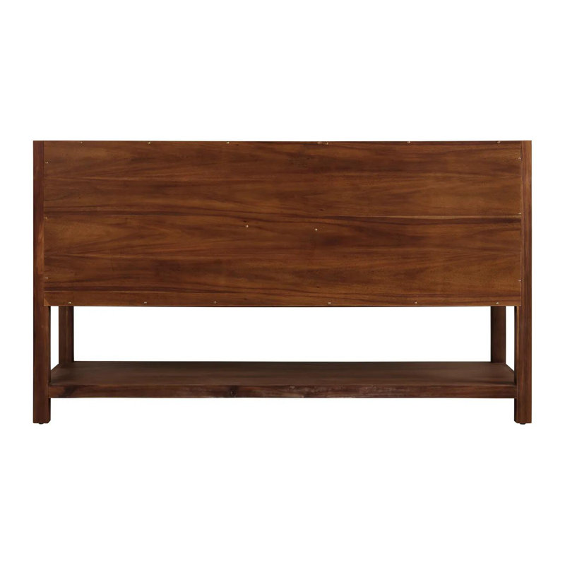 60" Walnut Double Bathroom Vanity with Carrara Marble Top
