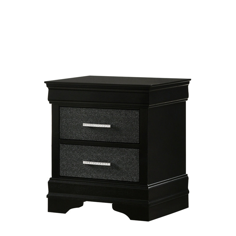 Table de chevet, table de chevet moderne avec tiroir, Noir
