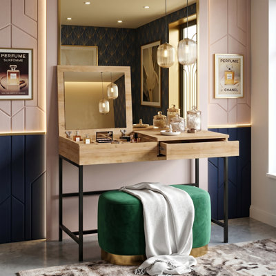 Aurelia Vanity Table with Flip-Top Mirror