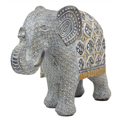 Figurine éléphant de bébé à motif feng shui Amukta