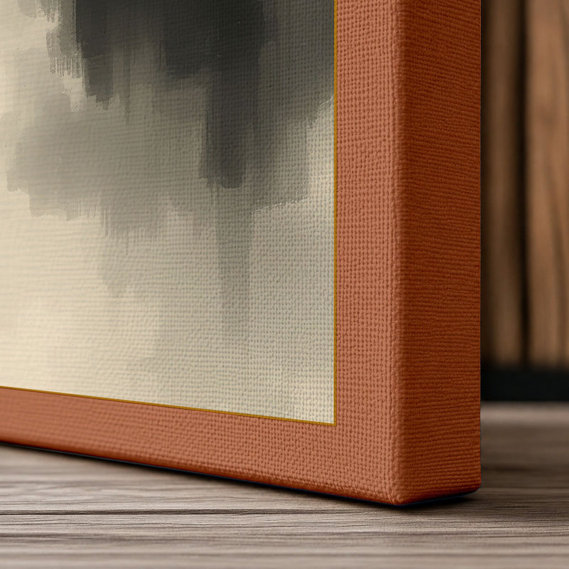 Bamboo in Mist Japandi - Wrapped Canvas, 30x20 - 76.2 x 50.8 cm, Terracotta Border