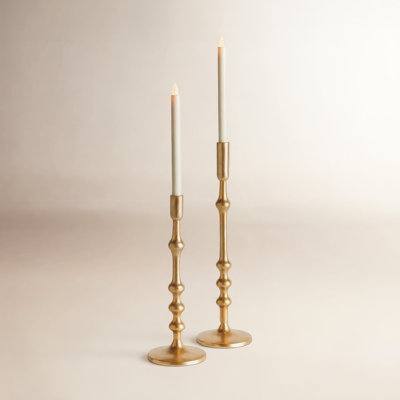 Sand-Cast Aluminum Candlestick Holder