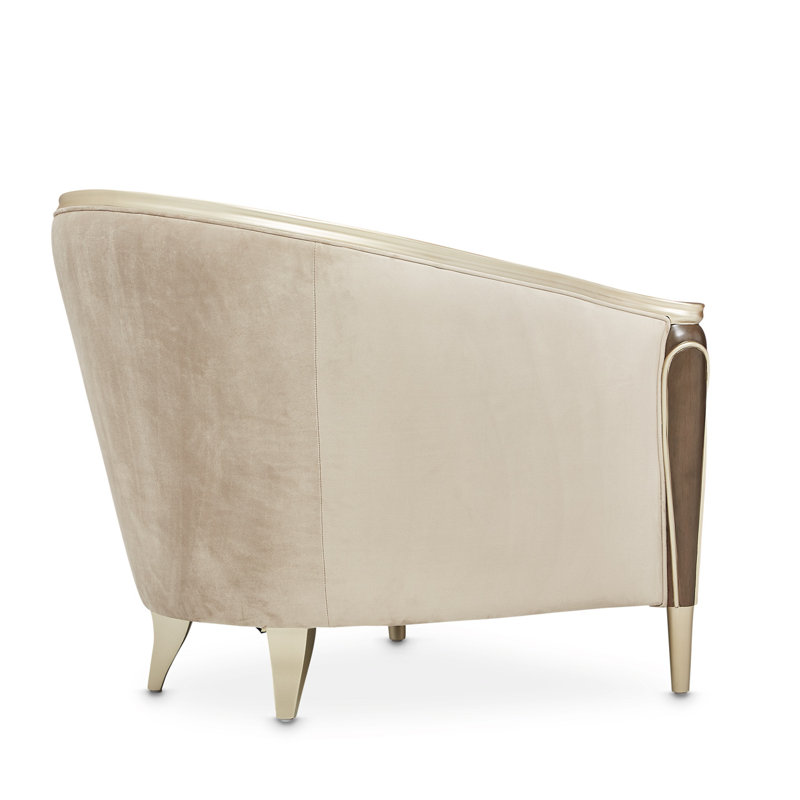 Villa Cherie 35'' Wide Barrel Chair, Porcini Velvet