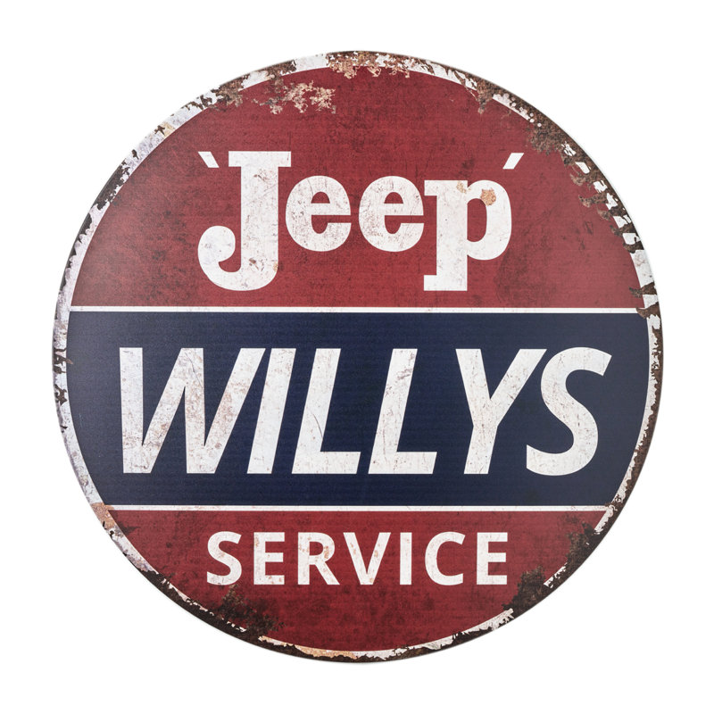 «American Art Decor», jeeps Willy, plaque en métal 30 po - Décoration murale rétro classique
