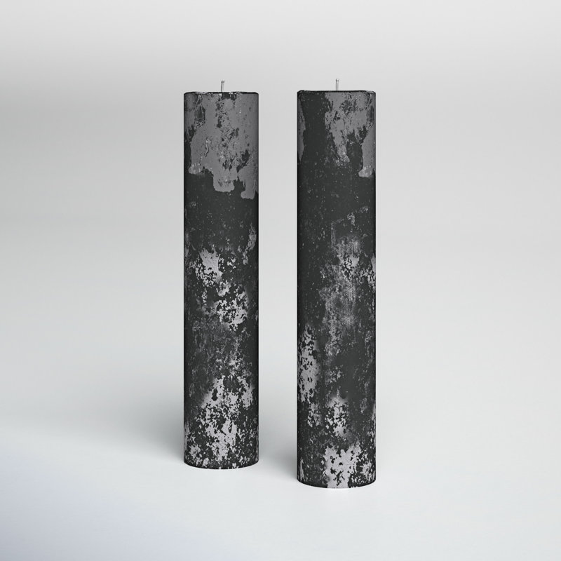 Unscented Pillar Candle, 13.75" H x 2.75" W x 2.75" D, Black