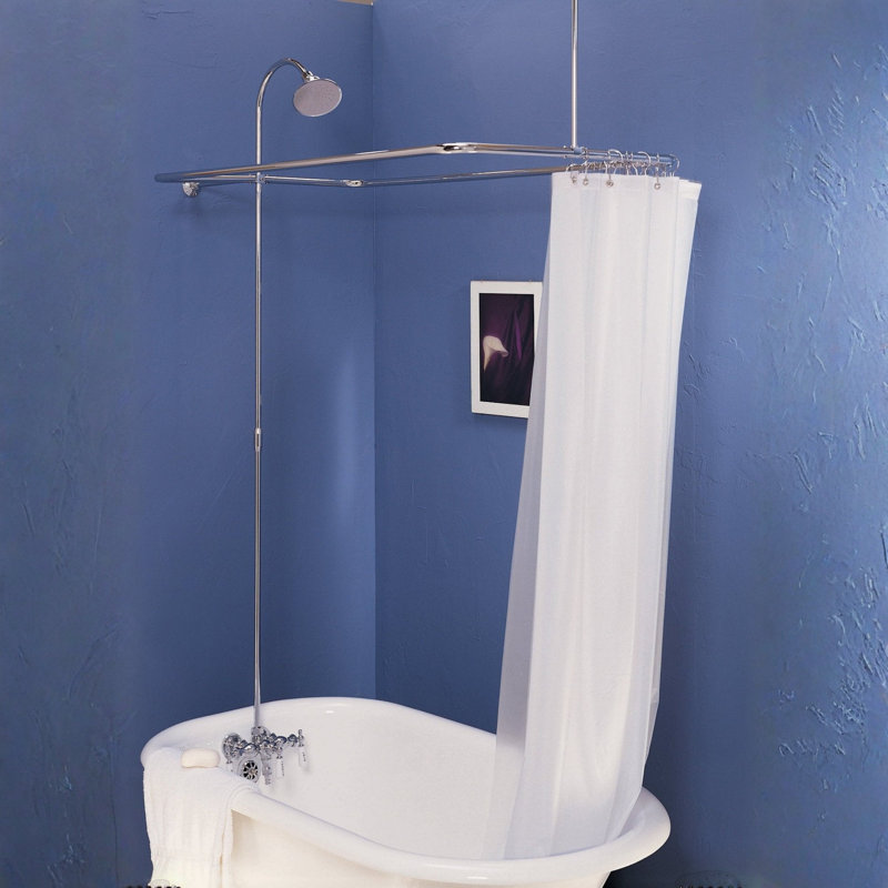 Clawfoot Tub Enclosure Shower System (P0034) by Strom Living, Supercoat Brass