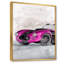«Beautiful Old Magenta Car on Grey», peinture sur toile-67323604-67323595