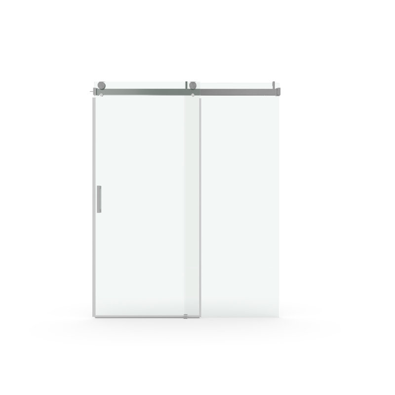 56" - 60" W X 76" H Frameless Soft-Closing Single Sliding Shower Door, 3/8" (10Mm) Tempered Glass With Easy-Cleaning Coating