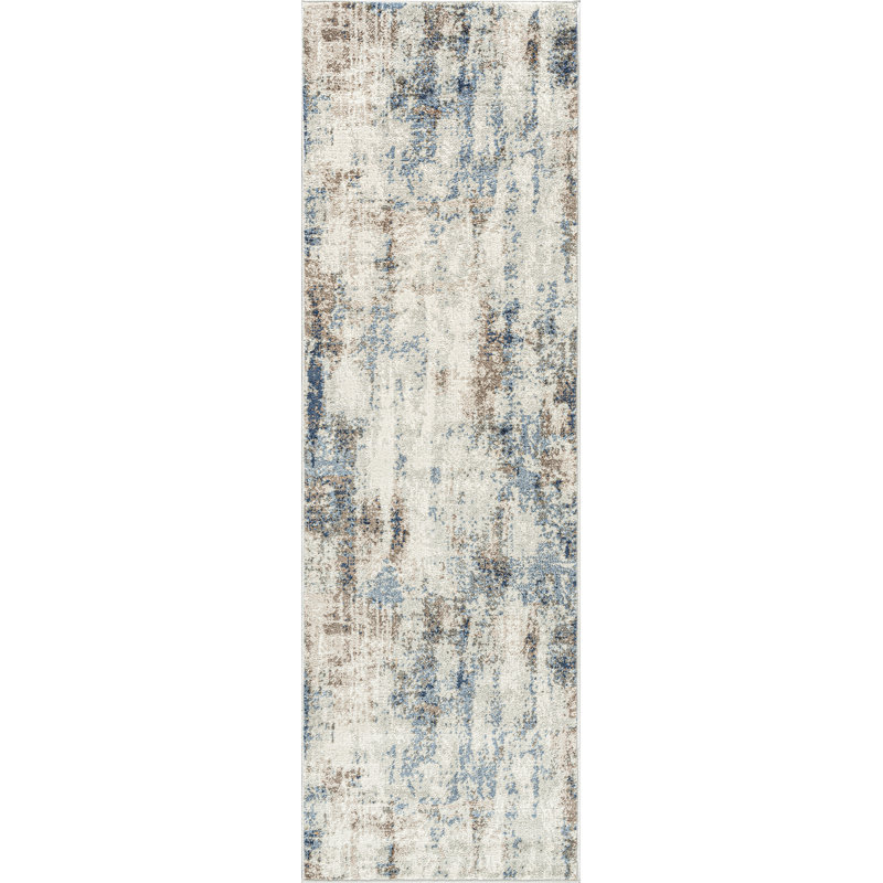Tapis bleu marine Clay, Tapis de couloir 2 pi 3 po x 7 pi 3 po