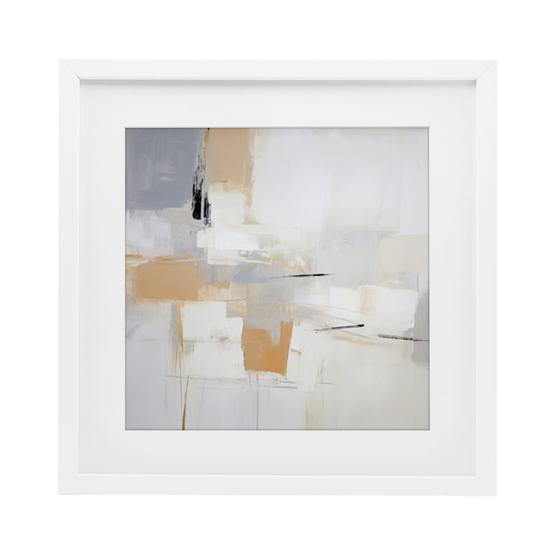 «Abstract Visionaries», reproduction sous verre encadrée par Irena Orlov, H 13 po x l 13 po, Cadre blanc côtier