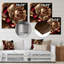 Décoration murale florale rose doré rétro Glam III-118473485-118273460