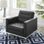 Fauteuil capitonné en cuir végétalien Loft-2015567507