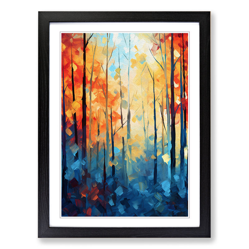 Single Picture Frame Print on Wood, 64cm H x 46cm W, Black Framed