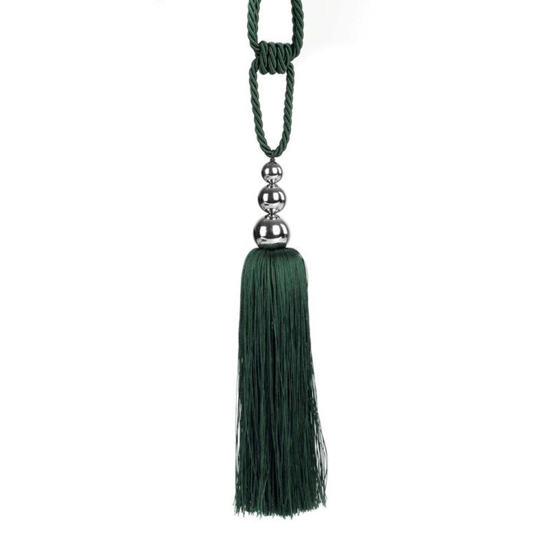 Luanna Fabric 26cm Curtain Tieback, Dark Green