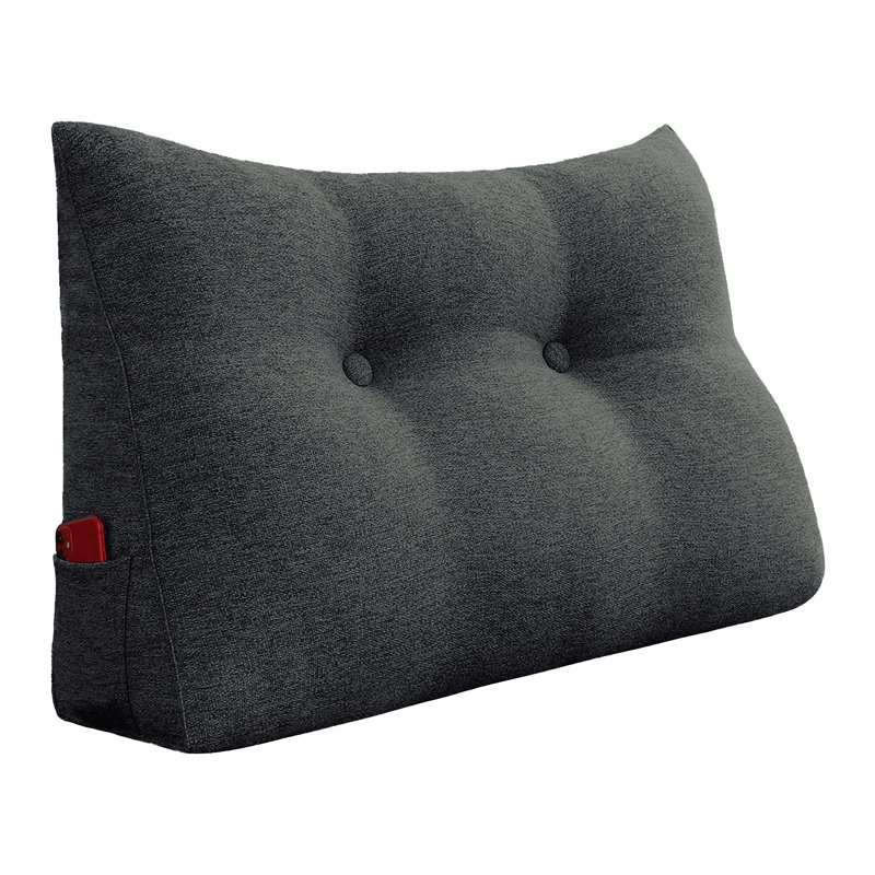 180cm Curved Headboard Pillow, 50cm H x 80cm W, Anthracite