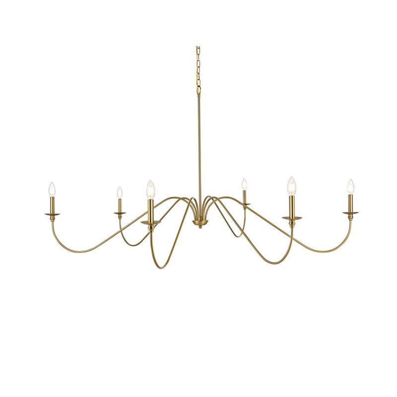 Sherree 6-Light Dimmable Chandelier, 31" H x 60" W x 60" D, Satin Gold