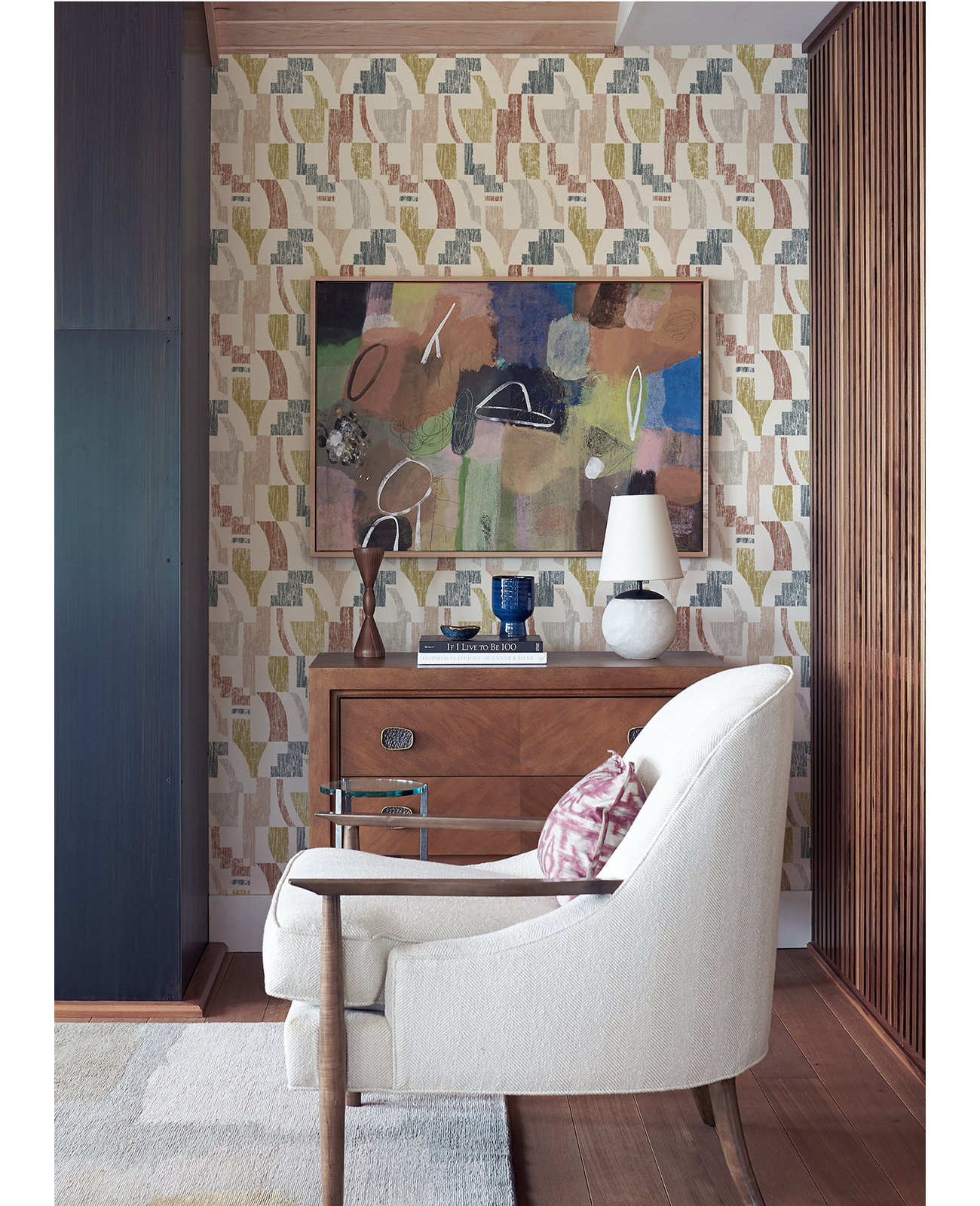 Sarda Modern Peel & Stick Geometric Wallpaper, Gray