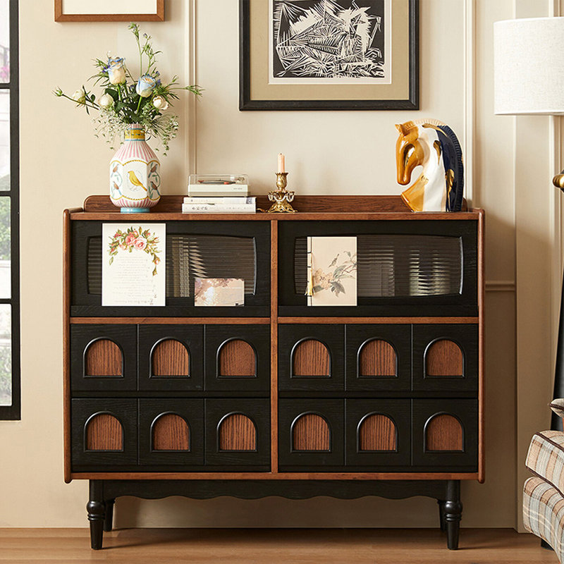 Buffet en bois massif noir