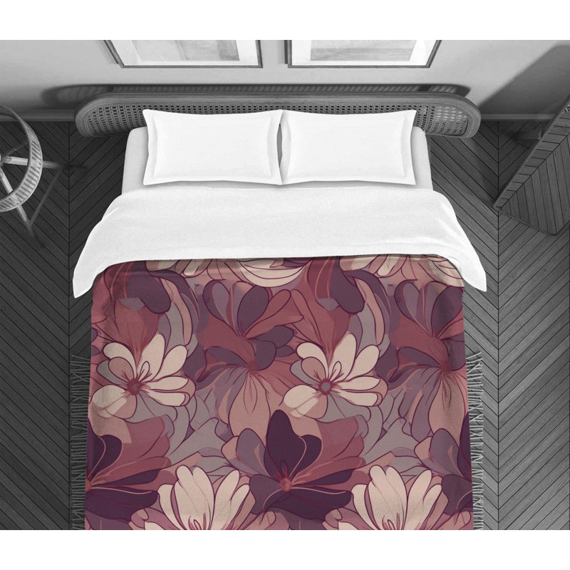 Édredon de luxe à motif floral Aylynn, Édredon simple très long