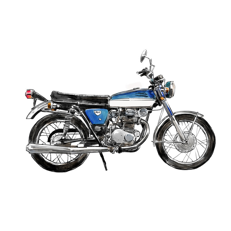 Two Wheels I by Annie Warren - Wrapped Canvas Painting, 81cm H x 122cm W