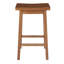 Cress Wooden Counter Height Stool with Saddle Seat, Walnut Brown