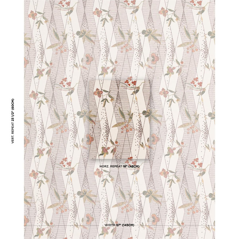 Romola Floral Fabric, Birch