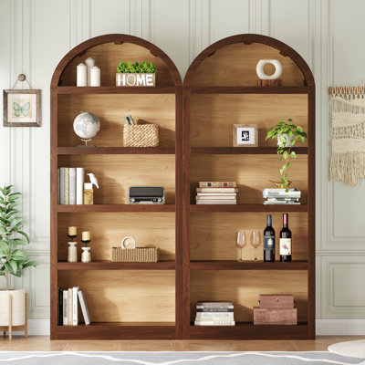 Freestanding Tall Bookshelves Set of 2