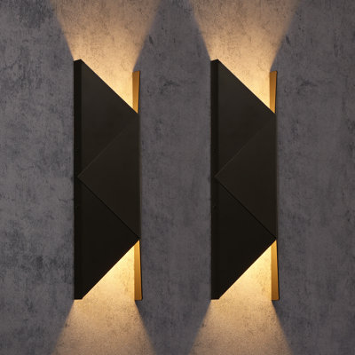 3CCT LED Wall Light, IP65 Waterproof Modern Wall Scones, Up & Down Porch Lighting