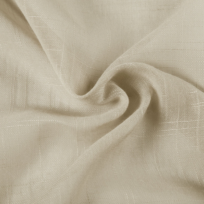 TWOPAGES Sheer Curtains Faux Linen Pinch Pleat Curtains, Set of 2, Light Brown, 52" W x 102" L